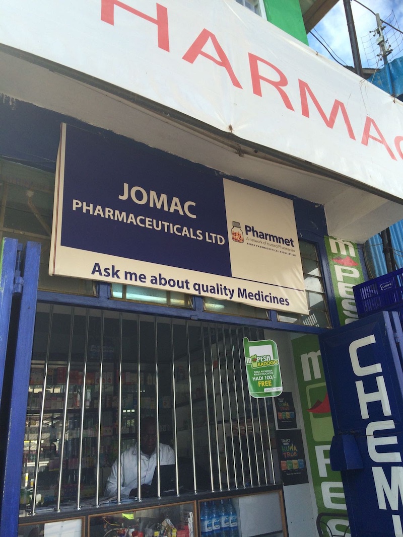 Pharmacy in Kibera.