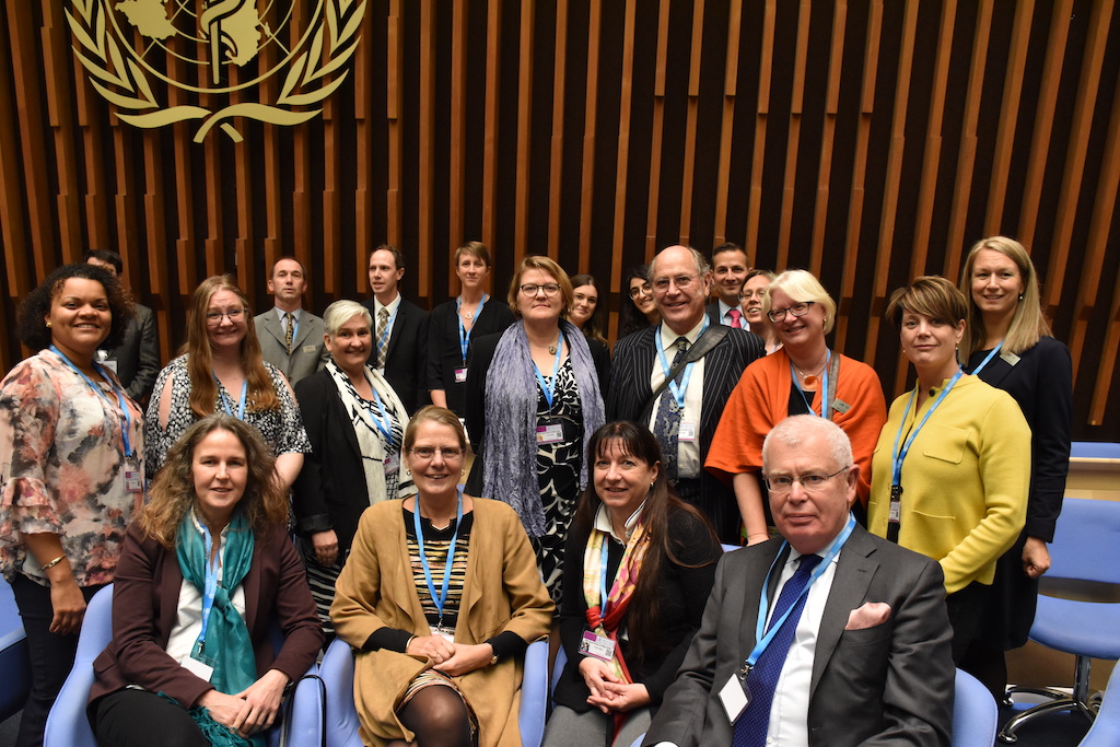 Representatives of UMC staff and board in the WHO Executive Board Room. Photo: UMC